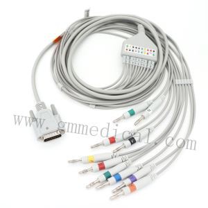 10-Lead EKG Cable Leadwires Compatible With Nihon Kohden AHA