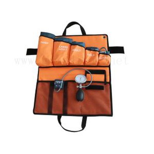 6sizes Blood Pressure Cuff , With Pressure Display Gauge And Pvc Pressure Bulb ,orange Portable Packed Bag Kits .