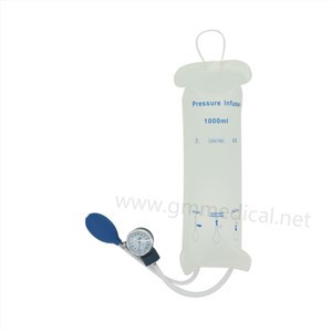 1000ml Reusable Nylon Pressure Infusion Bag With Pressure Gauge,White.for Blood And Fluid Quick Infusion.
