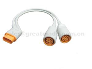 Drager /Siemens Compatible IBP Adapter Cable, 16PIN-> Round 10PIN Socket